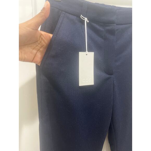 NWT Cos Wool Blend Navy Blue Straight Leg Trouser Sz 4 - Picture 5 of 9